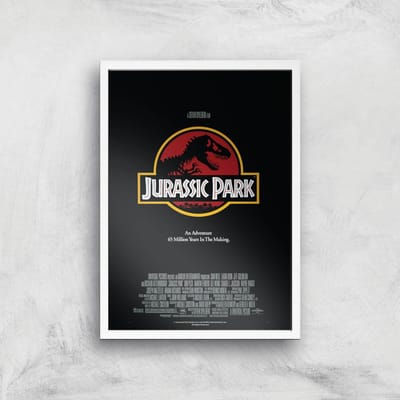 Jurassic Park Giclee Art Print - A3 - White Frame