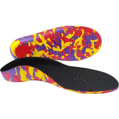 Paire Semelles Correctrices Pied Plat Talon Antichoc Légères Élastiques Soutien Voûte Plantaire Évacuation de l'Humidité XS yellow