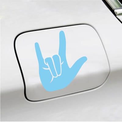 Bumpersticker - Rock N Roll - 14 X 12 - Licht Blauw