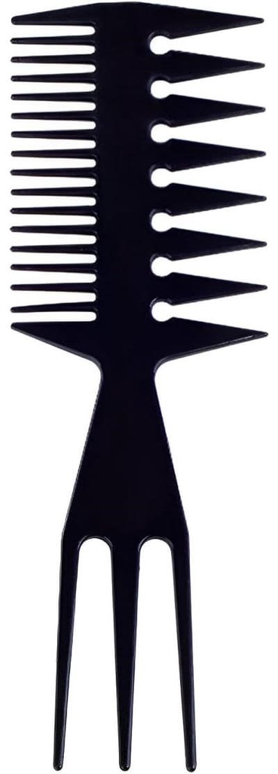 TOVBMUP Kam - 3 in 1 kam - Herenkam - Brede tanden - Geschikt voor kapperszaken, haarverzorging - 8,64*2,67 inch - Zwart