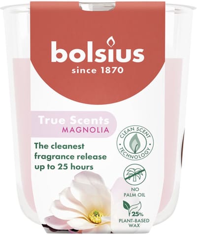 6 stuks Bolsius geurglas magnolia geurkaarsen 80/73 (25 uur) True Scents