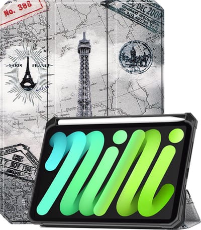 Hoesje Geschikt voor Apple iPad Mini 7 (2024) - 8.3 inch - 7e Generatie - Dun & Stevig - Trifold Bookcase - Hard Cover Case - Met Uitsparing Geschikt voor Apple Pencil - Hardcover Book - Tablet Hoes - Eiffeltoren