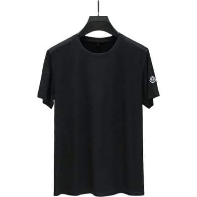 Lente Zomer Herenkleding Zacht Zijde Jeugd Mannen Ronde Hals Casual Korte Mouw T-shirt L black