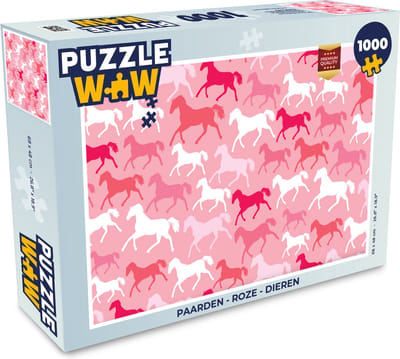 Puzzel Paarden - Roze - Dieren - Meisjes - Kinderen - Meiden - Legpuzzel - Puzzel 1000 stukjes volwassenen