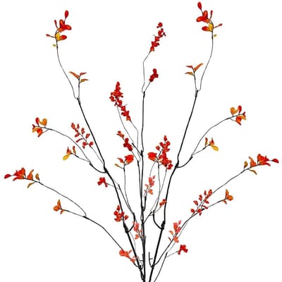 Dailygoods- Kunsttakken 95 cm - Herfsttakken met Rode Bessen - Kunstplanten voor Vaas - Duurzaam - Natuurgetrouwe Bladeren - Huisdecoratie