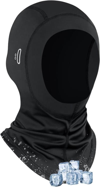 Ademende Zomer Balaclava voor Mannen en Vrouwen met Open Gezicht en Ogen, Ideaal voor Fietsen, Motor rijden en Vissen, Zwart Ice Silk Gezichtsmasker