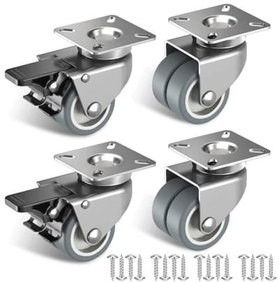 Zware Meubelwielen 50 mm met Veiligheidsrem - Set van 4 voor Strandstoelen