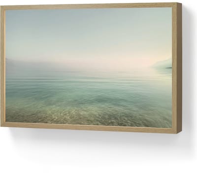 Wandlamp 60x40 cm - Oplaadbaar - Zee - Horizon - Blauw - Mist - Wandlampen binnen woonkamer - Slaapkamer lamp - Decoratieve nachtlamp - Vloerlamp draadloos