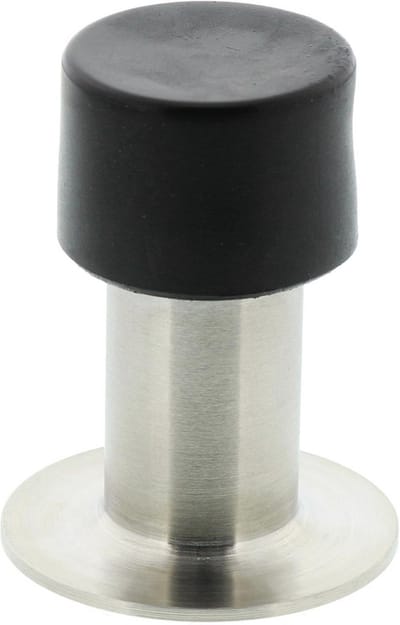 Elegante Wanddeurstopper van Roestvrij Staal met Rubberen Stopper - 65 mm Hoog