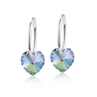 Montebello Oorbellen Claire HZ80- Swarovski Hart - 925 Zilver Gerhod.- Ø10mm - 20mm