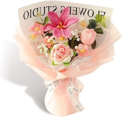 Handgehaakte Bloemen Bouquet met Tulpen en Rozen - Perfect voor Moederdag, Valentijnsdag en Feestdagen
