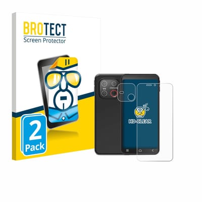 BROTECT - Screenprotector voor Emporia Smart ME7 (Voor+Camera) - Folie Beschermfolie transparant 2 Stuks