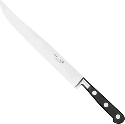 Déglon Vleesmes – Yatagan Stijl – Roestvrij Staal – 22 cm – Zwart Handvat