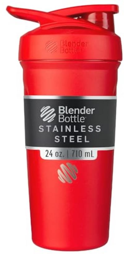 Geïsoleerde Roestvrij Stalen Shaker Cup met Draad Garde - 24 oz - Rood