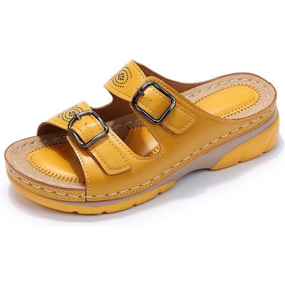 Vrouwen Gesloten Teen Zomer Schoenen Nieuw Comfort Dubbele Gesp Wedge Dames Sandalen Plus Size Platform Casual Slippers Vrouwen 41 multi