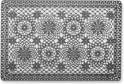 Unique Living | Placemat Floral | Rechthoekig | Polyester | Donkergrijs | 30x45cm