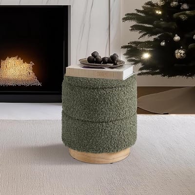 Opbergpoef - Ottomaanse kruk Voetenbank - Extra zitplaatsen - Montagevrij - 37x37x46 cm - Olijfgroen