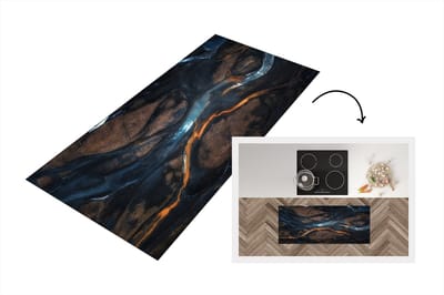 Keukenloper - Loper keuken - Luchtfoto met uitzicht op het blauwe water van een rivier - 120x50 cm - Keukenloper vinyl