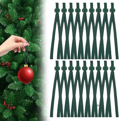 Decoratieve linten voor kerstboomversieringen - 100 stuks - Groen - Antislip ornamenthaken - Kerstboom decoratiebenodigdheden