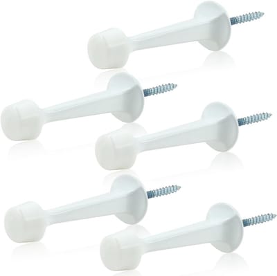 Deurstoppers Wit - Deurvangers - Wandbescherming - Solide Zinklegering - 73 mm Lengte