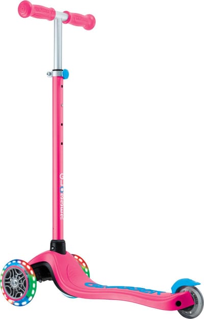 3-Wiel Step - Globber Primo Plus Lights Fuchsia - roze paars - lichtgevende wielen - in hoogte verstelbaar - vanaf 3 tot 9 jaar