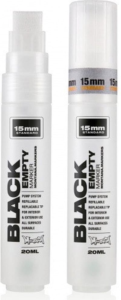 Montana BLACK EMPTY MARKER 15mm Standard Tip