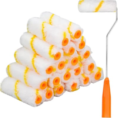 Verfrollerset 100 mm met beugel 37 cm - 20 rollers + 1 houder voor muur- en plafondschilderwerk