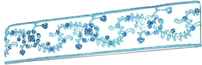 Rojafit Elastische Cult "Flower Power" Haarband 5 cm. Breed - Pailletten Blauw