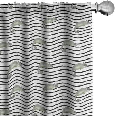ABAKUHAUS Raamgordijnen Reptiel Strepen – 2x75x245 cm – Wit/Meerkleurig