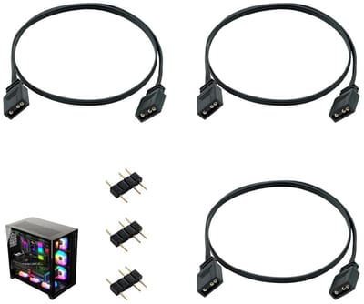 3-Pins ARGB 5V Verlengkabel 0.5m - Female naar Female, Geschikt voor RGB Ventilatoren en LED Strips, Ideaal voor PC Upgrade en Kleurensynchronisatie