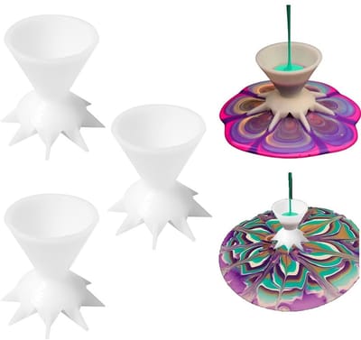 Dailygoods- Verf Gietcup 3 Stuks - Splitbeker - Trechter - Vloeibare Kunst - Herbruikbaar - Voor Acrylverf - Gietbeker