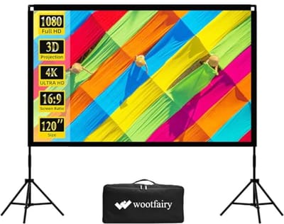 Draagbaar 120 inch Projectiescherm voor Binnen en Buiten - Opvouwbaar en Kreukvrij Filmscherm