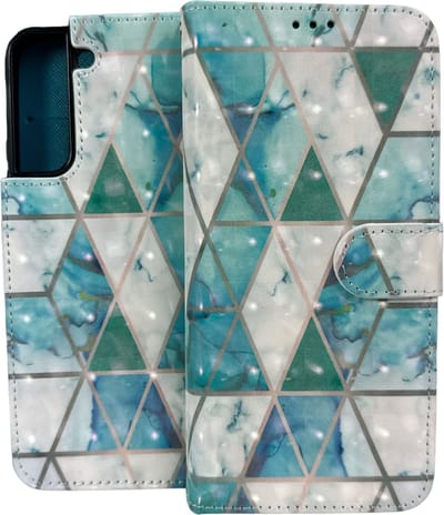 Portemonnee Book Case Hoesje Geschikt voor: Samsung Galaxy S22 - Marmer Print