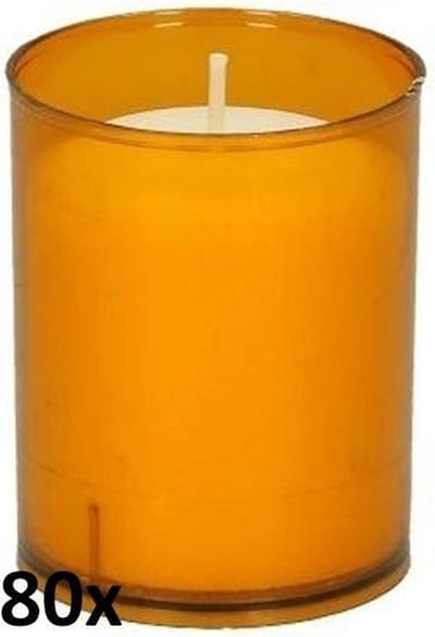 80 stuks Bolsius ReLight kaars in oranje houder 64/50 (24 uur)