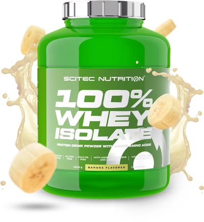 Scitec Nutrition® - 100% Whey Isolate (1816 gram - Banana) - Banaan - 72 eiwitshakes - whey protein isolate - whey isolaat - poeder