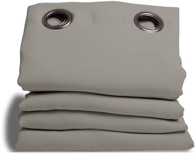 MOONDREAM DecibelControl™ 3in1 Anti-Ruisgordijn | Geluidsisolatie | Thermo Winter+Zomer | 100% Verduisterend | Gepatenteerde Technologie | EU-fabricaat | Oogjes | Grijs MC704 | 140B x 260L cm