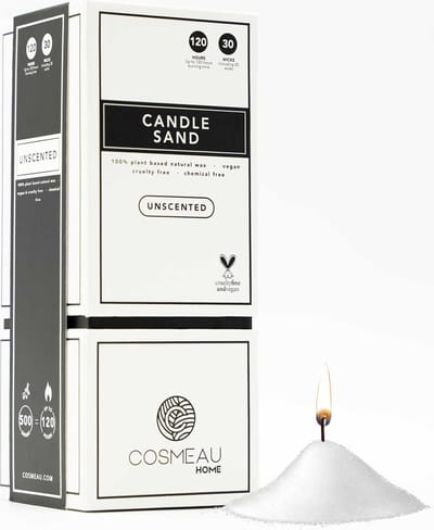 Cosmeau Zandkaars Geurvrij Geurkaars Sand Candle Candlesand 120 Branduren 100% Plantaardig Kaars