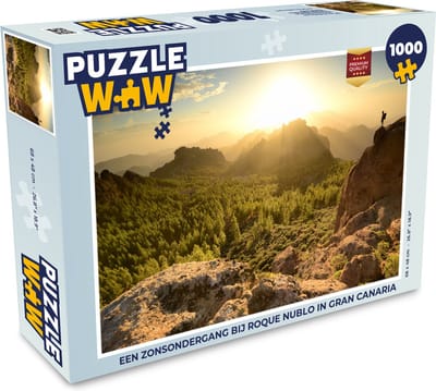 Puzzel Een zonsondergang bij Roque Nublo in Gran Canaria - Legpuzzel - Puzzel 1000 stukjes volwassenen