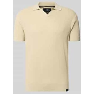 LERROS Polo van duurzaam katoen, gebreide look , Maat: L , Kleur: SOFT STONE , 100% katoen