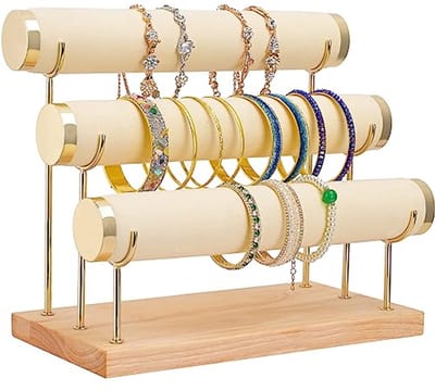 Drielaagse Armband Displayhouder voor Sieraden - Organizer Stand met Fluwelen Voering