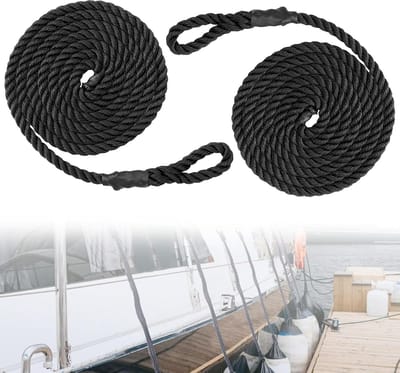Polyester Marine boot 2 Stuks Boat Mooring Line boot touw 2 m x 10 mm Bungee Boat Dock Line Drijvende Touw Anker Mooring Touw voor jetski's, boten, kajak, ponton, kano, Wave Runner