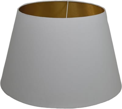 HSM Collection-Ronde Lampenkap Conisch-ø35-ø52x32-Wit/Goud-Katoen