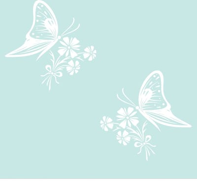 Raam - muur sticker decoratieve vlinder met bloem - wall art