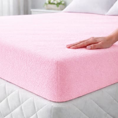 Hoeslaken Molton (warm/winter) - Tweepersoons 160 x 200 cm - roos