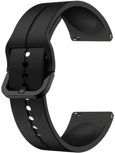 Siliconen bandje - geschikt voor Garmin Vivoactive 4 / Venu 4 (45mm) / Venu 3 / 2 / Forerunner 255 / Forerunner 265 / 570 (47mm) en Polar Vantage M / M2 / V3 / Grit X (Pro) - zwart