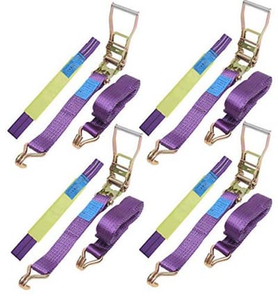 Ratelspanbanden voor auto's met haken - 4 stuks, 5000 kg, 4,5 m x 50 mm