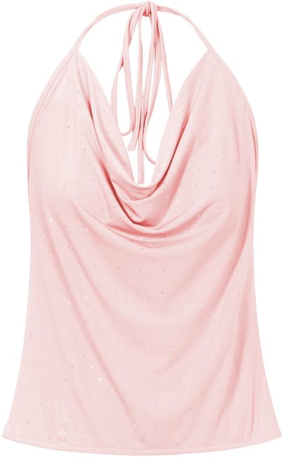 Modieuze Sunkissed Haltertop met Open Rug – Trendy Damestop met Neksluiting – Stijlvolle Mouwloze Top - Roze - S