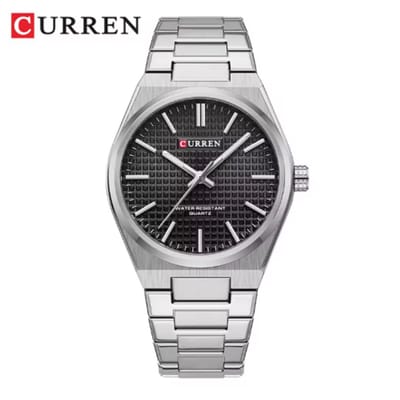 Curren - Luxe Herenhorloge - Quartz - Zwarte Wijzerplaat - Zilveren Band - 42mm - 8439