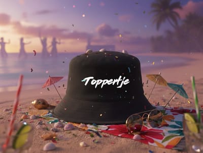 Toppertje Bucket Hat | Black | Maat XL