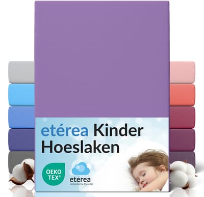 etérea Jersey Hoeslaken 80x160 - 80x180 cm Oekotex Made in Green - 100% katoen - Violet